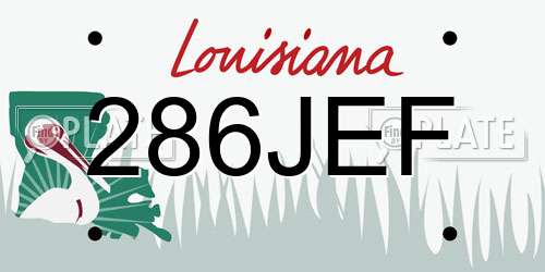 286JEF Louisiana License Plate