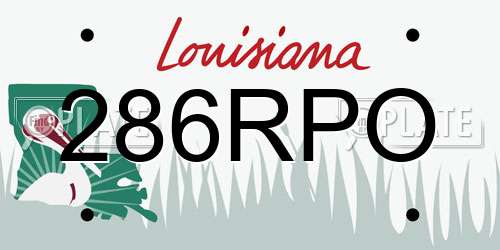286RPO Louisiana License Plate