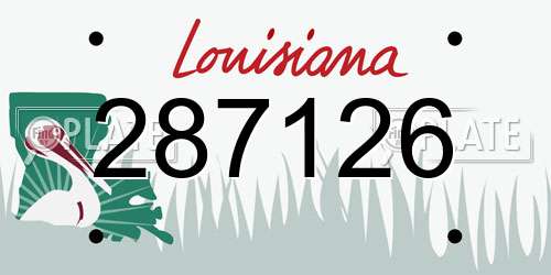 287126 Louisiana License Plate