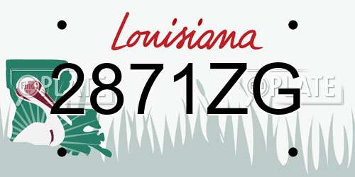 2871ZG Louisiana License Plate