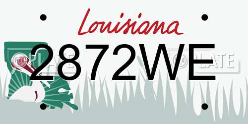 2872WE Louisiana License Plate