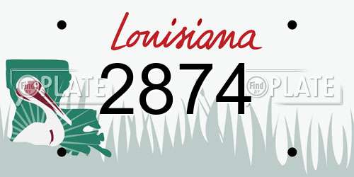 2874 Louisiana License Plate