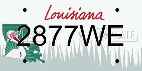 2877WE Louisiana License Plate