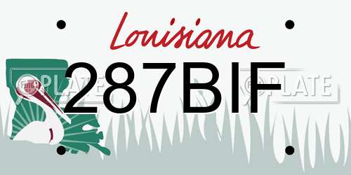 287BIF Louisiana License Plate