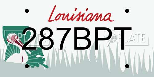 287BPT Louisiana License Plate