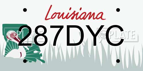 287DYC Louisiana License Plate