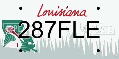 287FLE Louisiana License Plate