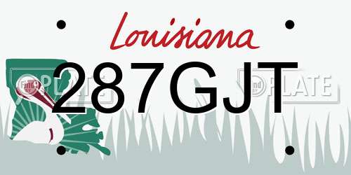 287GJT Louisiana License Plate