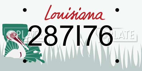 287I76 Louisiana License Plate