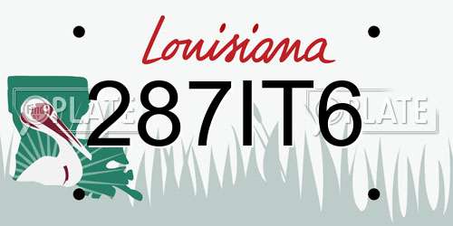 287IT6 Louisiana License Plate