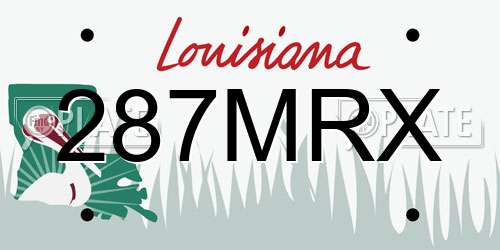 287MRX Louisiana License Plate