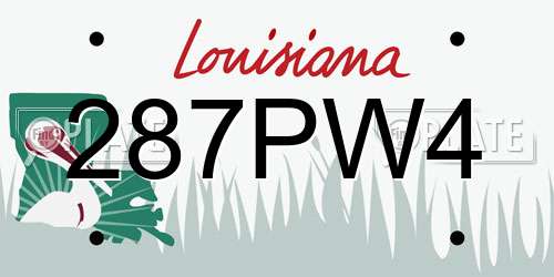 287PW4 Louisiana License Plate
