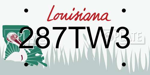 287TW3 Louisiana License Plate