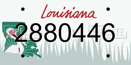2880446 Louisiana License Plate