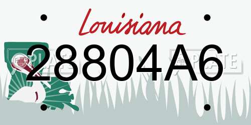 28804A6 Louisiana License Plate