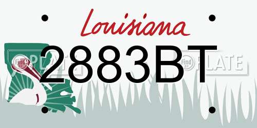 2883BT Louisiana License Plate