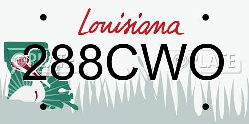 288CWO Louisiana License Plate