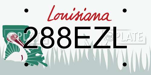 288EZL Louisiana License Plate
