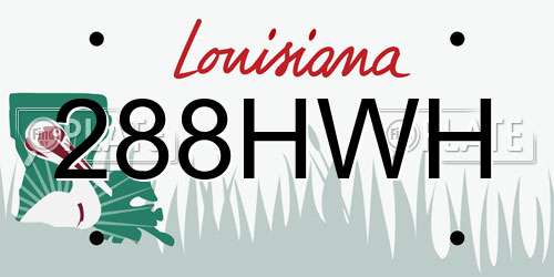 288HWH Louisiana License Plate