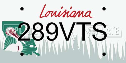 289VTS Louisiana License Plate