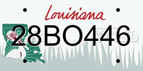 28BO446 Louisiana License Plate
