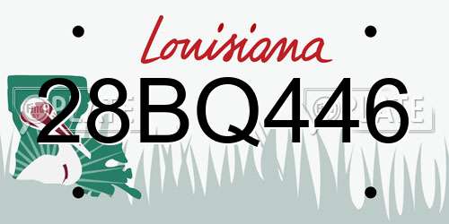 28BQ446 Louisiana License Plate