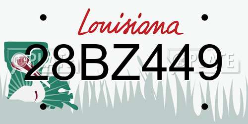 28BZ449 Louisiana License Plate