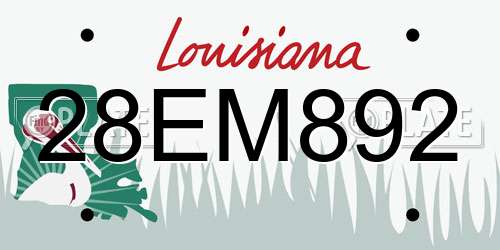 28EM892 Louisiana License Plate
