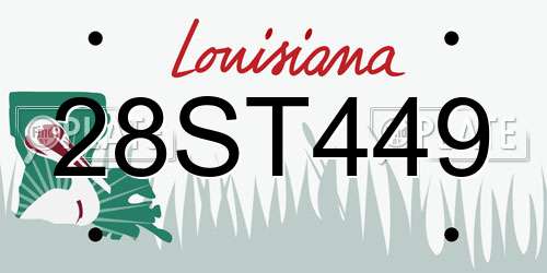 28ST449 Louisiana License Plate