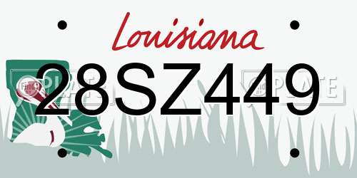 28SZ449 Louisiana License Plate