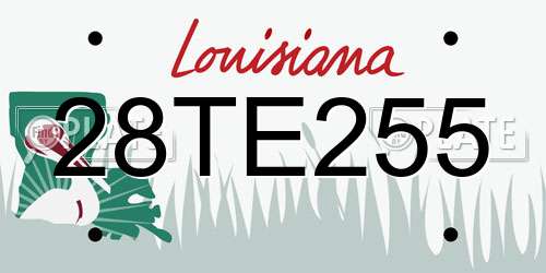 28TE255 Louisiana License Plate