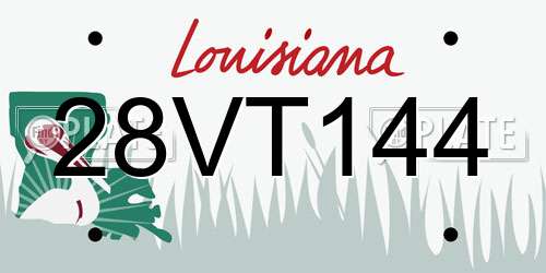 28VT144 Louisiana License Plate