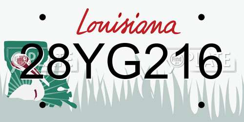 28YG216 Louisiana License Plate
