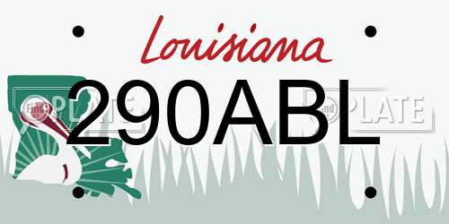 290ABL Louisiana License Plate