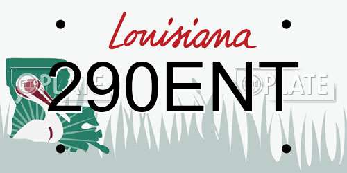 290ENT Louisiana License Plate