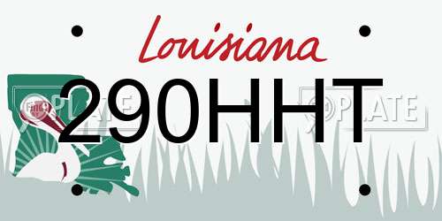 290HHT Louisiana License Plate