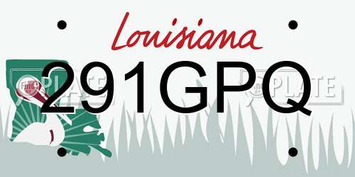 291GPQ Louisiana License Plate