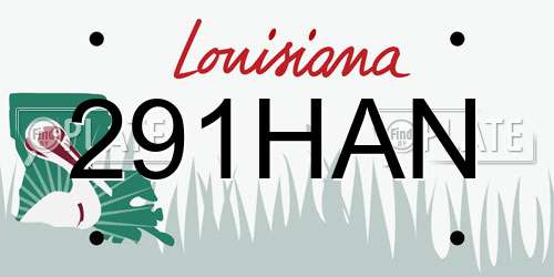 291HAN Louisiana License Plate