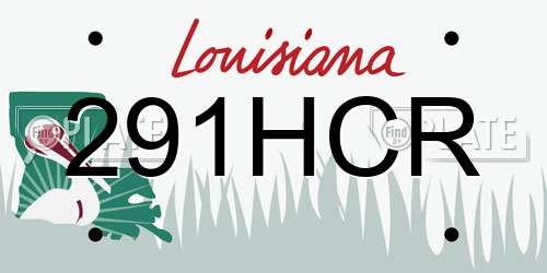 291HCR Louisiana License Plate