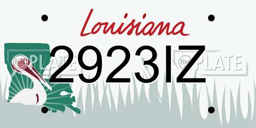 2923IZ Louisiana License Plate