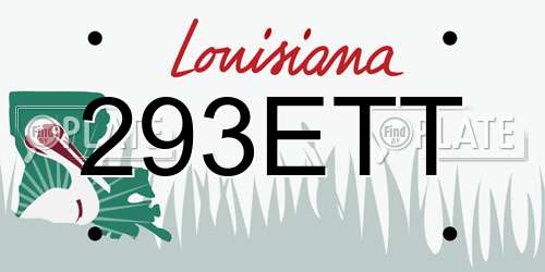 293ETT Louisiana License Plate