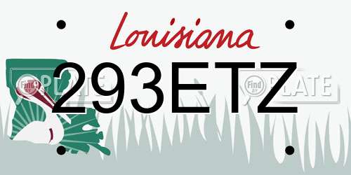 293ETZ Louisiana License Plate