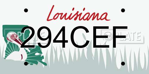 294CEF Louisiana License Plate