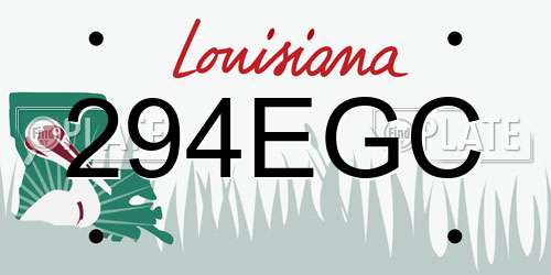 294EGC Louisiana License Plate