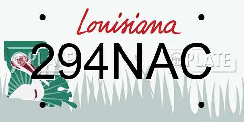 294NAC Louisiana License Plate