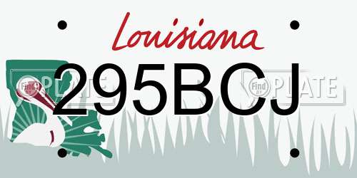 295BCJ Louisiana License Plate