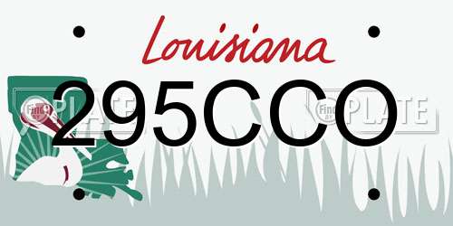 295CCO Louisiana License Plate