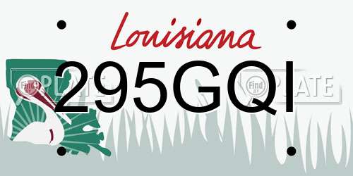 295GQI Louisiana License Plate
