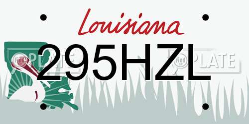 295HZL Louisiana License Plate