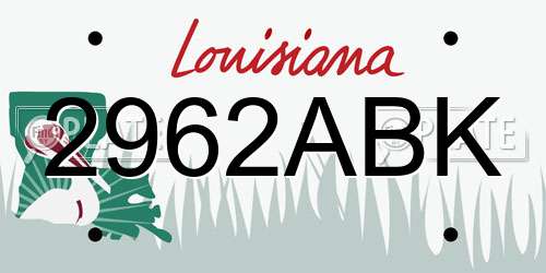 2962ABK Louisiana License Plate